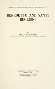 Cover of: Benedetto and Santi Buglioni