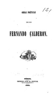 Cover of: Obras poéticas de Don Fernando Calderón