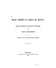 Cover of: Pièces inédites du roman de Tristan: précédées de recherches sur son origine et son développement by Carl Gustaf Estlander