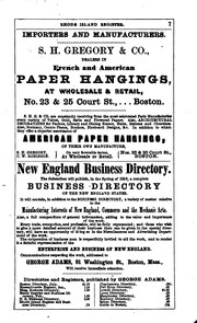 Cover of: The Rhode Island Register, for the Year 1853 [and 1856]: Containing a Business Directory of the ... by George Adams