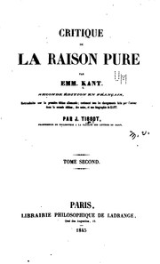 Cover of: Critique de la raison pure by Immanuel Kant