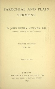 Cover of: Parochial and plain sermons by John Henry Newman