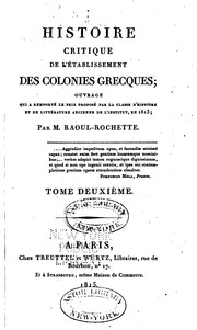 Cover of: Histoire critique de l'établissement des colonies grecques ...
