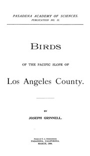 Cover of: Birds of the Pacific slope of Los Angeles County by Joseph Grinnell