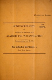 Cover of: Zur keltischen Wortkunde by Kuno Meyer