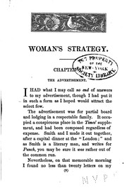 Cover of: Woman's Strategy. Or, The First Time I Saw Her. A Novel.
