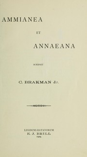 Cover of: Ammianea et Annaeana. by C Brakman