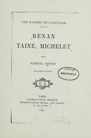 Cover of: Renan, Taine, Michelet
