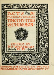 Cover of: Acts & pastoral Epistles: Timothy, Titus & Philemon