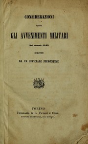 Cover of: Considerazioni sopra gli avvenimenti militari del marzo 1849