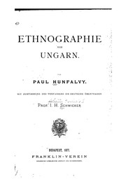 Cover of: Ethnographie von Ungarn.