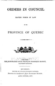 Cover of: Statutes of the Province of Quebec Passed in the Session Held in the ... Year of the Reign by Québec (Province), Québec (Province)