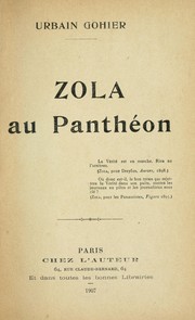Cover of: Zola au Panthéon