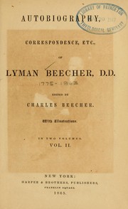 Cover of: Autobiography, correspondence, etc. of Lyman Beecher by Beecher, Lyman