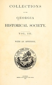 Cover of: Collections of the Georgia Historical Society