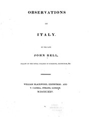 Cover of: Observations on Italy