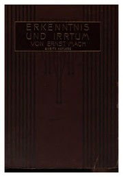 Cover of: Erkenntnis und Irrtum: Skizzen zur Psychologie der Forschung by Ernst Mach