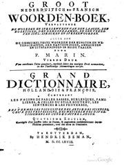 Dictionnaire François et Hollandois by Pieter Marin