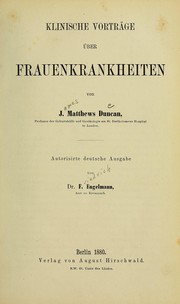 Cover of: Klinische Vorträge über Frauenkrankheiten