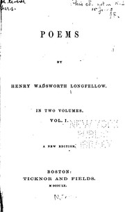 Cover of: Poems by Henry Wadsworth Longfellow