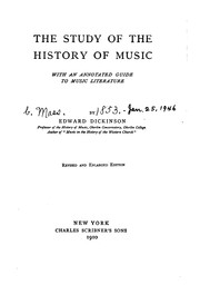 Cover of: The Study of the History of Music by Edward Dickinson, Edward Dickinson