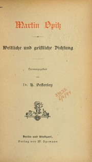 Cover of: Weltliche und geistliche Dichtung, hrsg