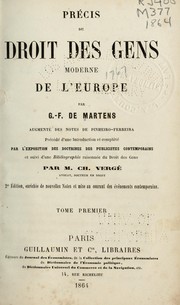 Cover of: Précis du droit des gens moderne de l'Europe