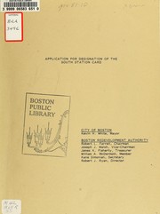 Cover of: Application for designation of the south station card