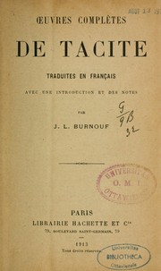 Cover of: Oeuvres complètes by P. Cornelius Tacitus