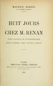 Cover of: Huit jours chez M. Renan