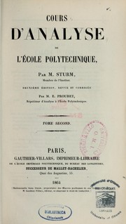 Cover of: Cours d'analyse de l'École polytechnique by Charles-François Sturm