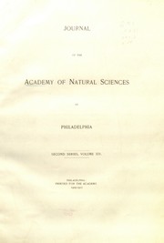 Cover of: Journal of the Academy of Natural Sciences of Philadelphia, Series 2, Volume 14 by 