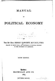 Cover of: Manual of political economy by Henry Fawcett