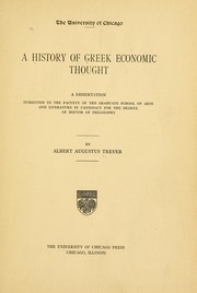 Cover of: A history of Greek economic thought ... | Albert Augustus Trever