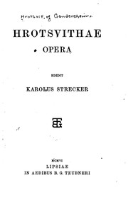 Cover of: Hrotsvithae Opera