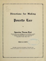 Cover of: Directions for making Poncetto lace by Theresa Rizzi