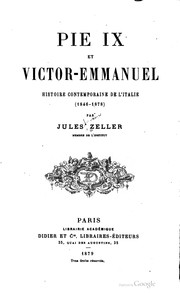 Cover of: Pie IX et Victor-Emmanual.: Histoire contemporaine de l'Italie (1846-1878)