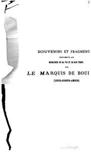 Cover of: Souvenirs et fragments pour servir aus mémoires de ma vie et de mon temps