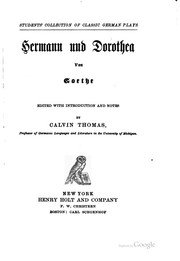 Cover of: Hermann und Dorothea by Johann Wolfgang von Goethe, Johann Wolfgang von Goethe