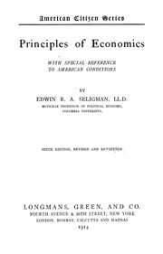 Cover of: Principles of economics by Edwin Robert Anderson Seligman