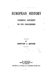 Cover of: European history: chiefly ancient, in its processes