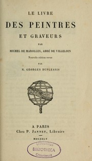 Cover of: Le livre des peintres et graveurs by Michel de Marolles