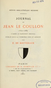 Cover of: Journal de Jean Le Coullon, 1537-1587 by Jean Le Coullon