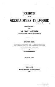 Cover of: Schriften zur germanischen philologie.