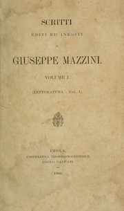 Cover of: Scritti editi ed inediti by Mazzini, Giuseppe