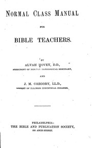 Normal class manual for Bible teachers by Alvah Hovey