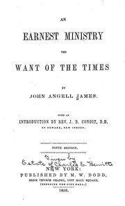 Cover of: An earnest ministry the want of the times