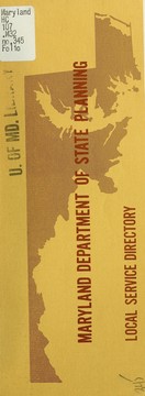 Cover of: Local service directory by Maryland. Dept. of State Planning