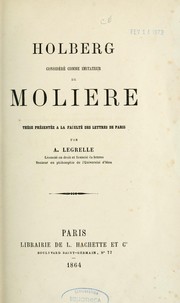 Cover of: Holberg considéré comme imitateur de Molière