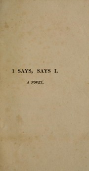 Cover of: I says, says I: a novel